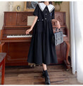 Load image into Gallery viewer, [Dong Xiaojie Series] ★One Piece★ Large Size Summer Short Sleeve Dress Ladies Fashion Black Black Black
