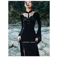 Load image into Gallery viewer, [Big Blue Dragon Series] ★China style dress★ Long length velvet sexy black slit long length
