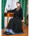 Load image into Gallery viewer, [Kokaisha --- Leaf Collection Series] ★Chinese style skirt★ Bottoms Hanfu skirt Switching Black Black
