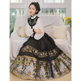 Load image into Gallery viewer, [Shimizu Kei Series] ★Long Skirt★ Limited Quantity Chinese Clothing Pleated Skirt Hanfu Wrap Skirt Rabbit Yoshigumo Black Green Blue
