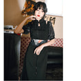 Load image into Gallery viewer, [Kokaisha---Kyouka Suigetsu Series]★China-style dress + belt★Cheongsam dress slimming black black
