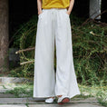 Load image into Gallery viewer, 3color Chinese Style Gaucho Pants Wind Pants Bottoms Long Length High Waist Elastic Waist
