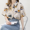 Load image into Gallery viewer, [YOUZI Series]★Retro Shirt★ Tops Printed Short Sleeves Floral Pattern Oil Painting Style Commuting Date Office Lady Office Improves Temperament
