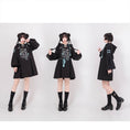 Load image into Gallery viewer, [Ochaya Series]★China style dress★ 2color black or white embroidery parka dress Chinese button cute
