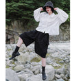 Load image into Gallery viewer, [Daiseiryusu Series] ★Shorts★ Short pants, pants, bottoms, cotton, easy to match, with design, black
