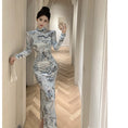 Load image into Gallery viewer, [NANA Series]★Cheongsam dress★ Dress, velvet, long length, slimming, improving temperament, sexy
