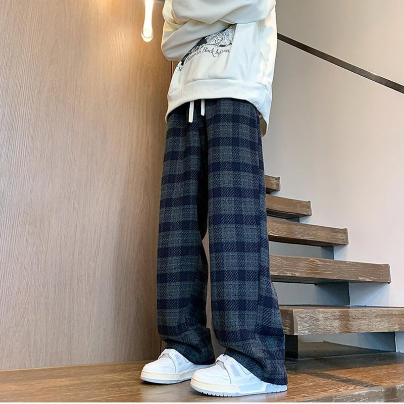 [CEXU Series]★Casual Pants★ Size M~9L 4color Bottoms Pants Unisex Men's Plaid Pattern Large Size