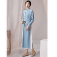 Load image into Gallery viewer, [Kokage Zen Clothes Series] ★Chinese style dress★ Thick improved Tang dress fake layered Blue Blue SML XL Ethnic style
