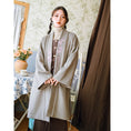 Load image into Gallery viewer, [Kokaisha --- Leaf Series] ★China style coat★ 2color embroidery outerwear long length Hanfu coat black gray
