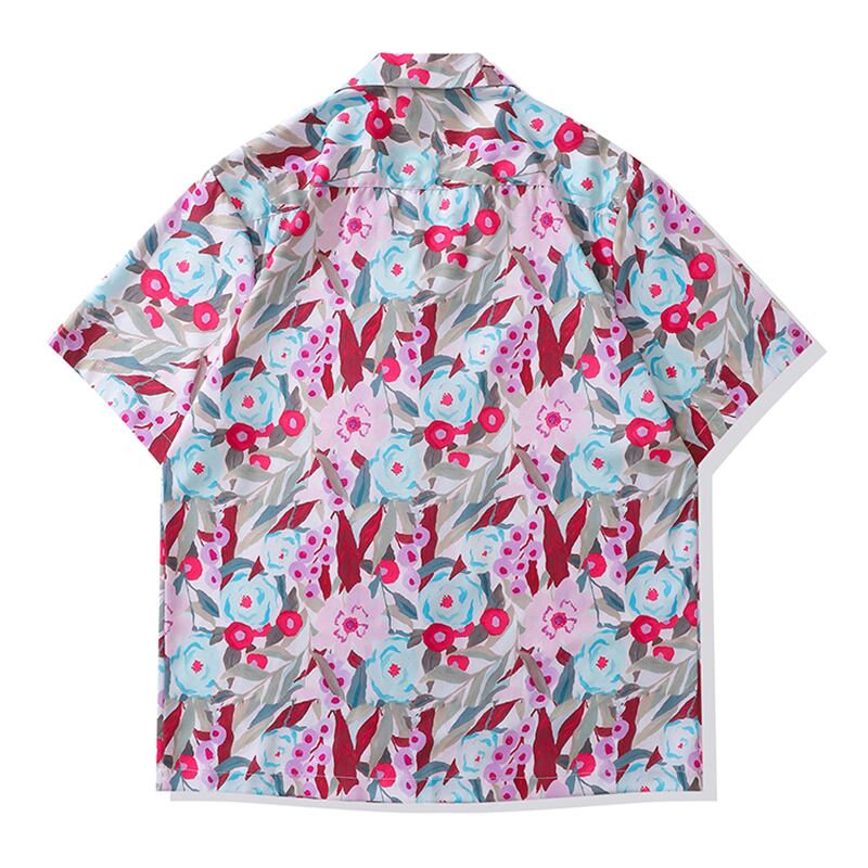 [TRAVEL ISSUANCE Series]★Shirt★ 2color Hawaii Aloha Shirt Print Oil Painting Style Unisex Men's Cute