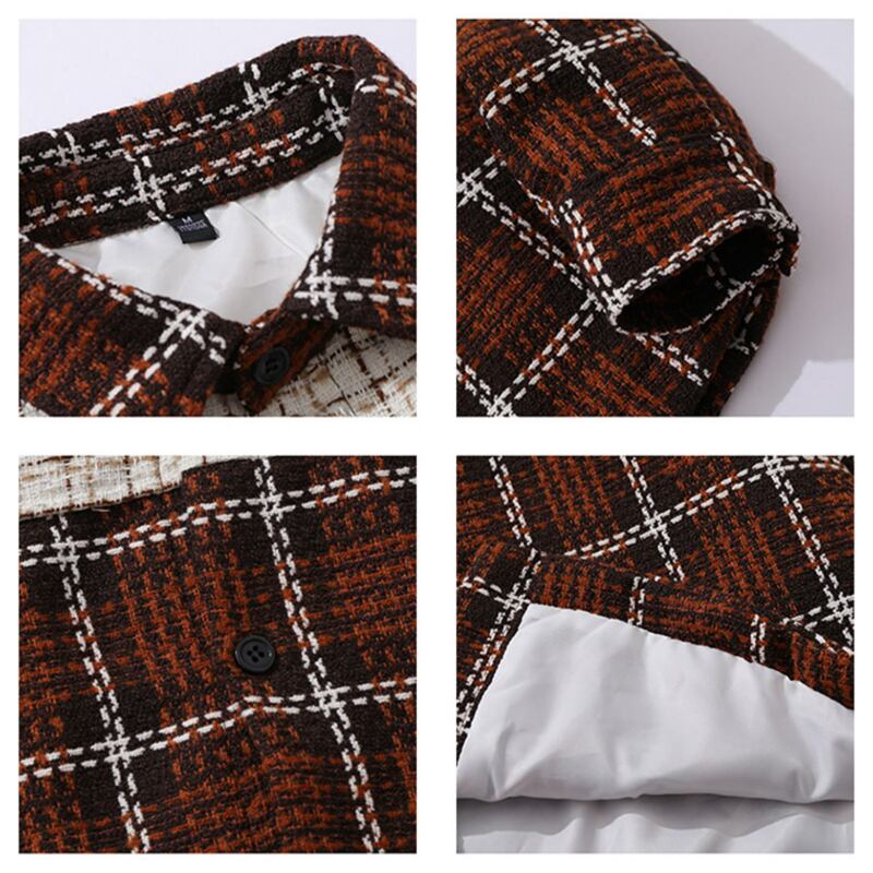 [YOULIN Series] ★Outer★ 3color Unisex Men's Plaid Pattern Coffee Color Green Black