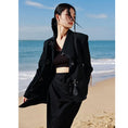 Load image into Gallery viewer, [Daiseiryusu Series]★China style blazer★Outer slim switching retro black black irregular
