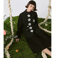 Load image into Gallery viewer, [Yangji Great Dream Series]★Shirt★ Tops Embroidery Original Retro Temperament Enhancement Long Sleeve Shirt Black Black
