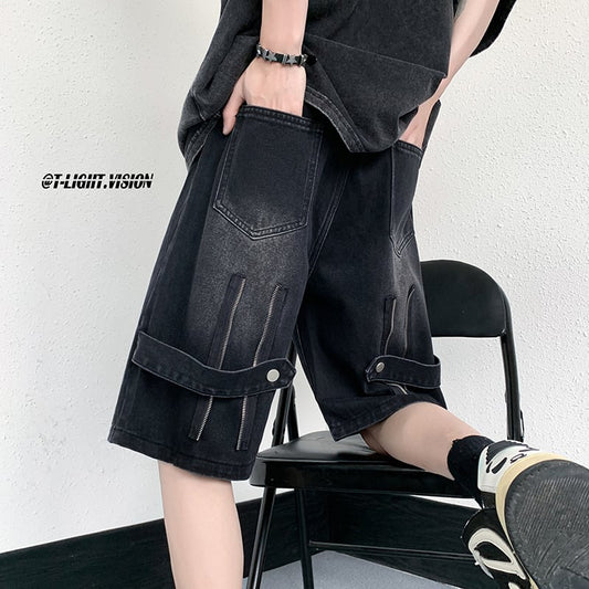 [NANSHI Series] ★Shorts★ Denim pants 2color Casual Stylish Unisex Men's Black Blue