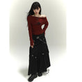 Load image into Gallery viewer, [LadyGhost Series]★Skirt★ Long skirt, slimming, casual, design, cool, black
