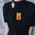 Load image into Gallery viewer, [Kuraho Koya Series] ★China style T-shirt★ 2color black or white cotton embroidery S M L XL slim fit easy to match
