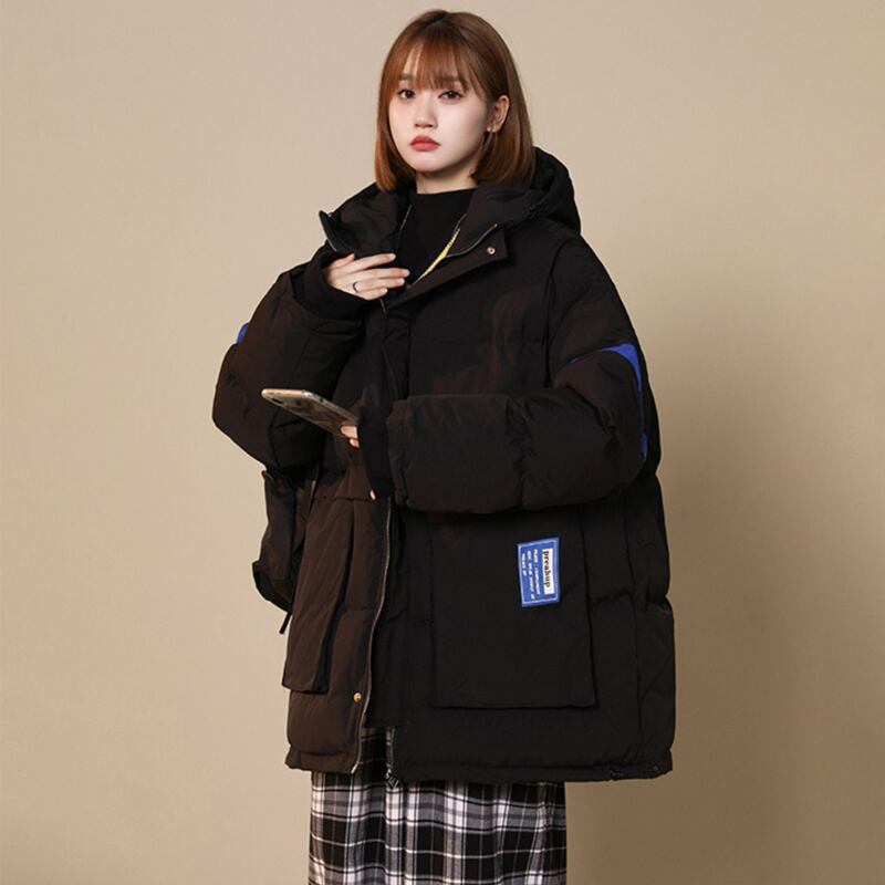 [Suikoishi Series] ★Winter Coat★ Cotton Coat Outerwear 3color Unisex Men's Thick Warm Black Beige Blue