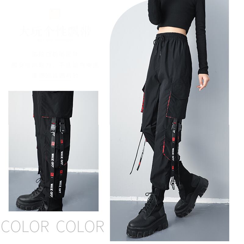 [AZE Series] ★Casual Pants★ Bottoms Black, Autumn clothes, easy to match, slimming, unique, fringe, cool