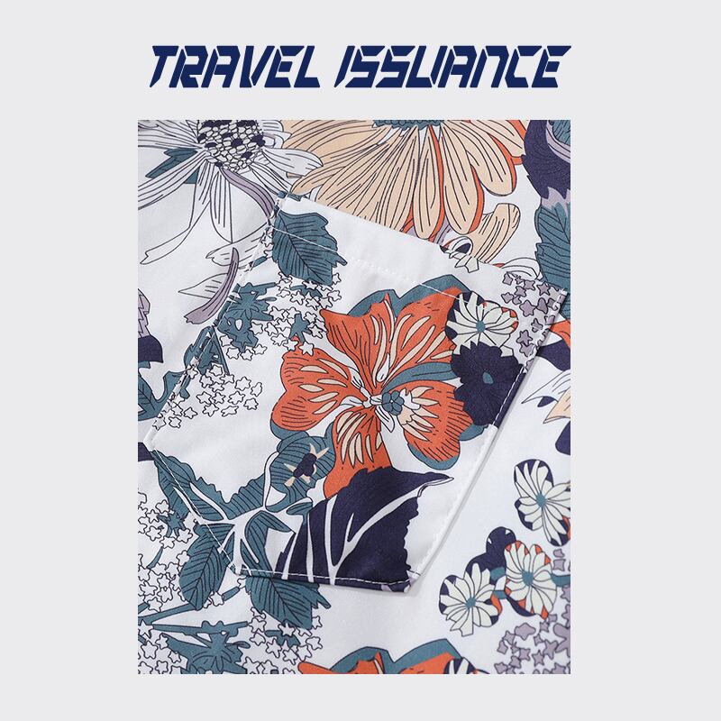 [TRAVEL ISSUANCE Series]★Shirt★ Aloha Shirt Okinawa Hawaii Tops Short Sleeve Floral Shirt Unisex Men's Summer