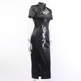 Load image into Gallery viewer, [DARK ANGEL Series]★China Dress★ One Piece Chinese Clothes Performance Clothes Embroidered Long Length SML Black Black
