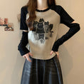 Load image into Gallery viewer, [XIMILU Series]★T-shirt★ 3color Tops Long Sleeve Cat Cat Cat Slimming Slim Black White Brown
