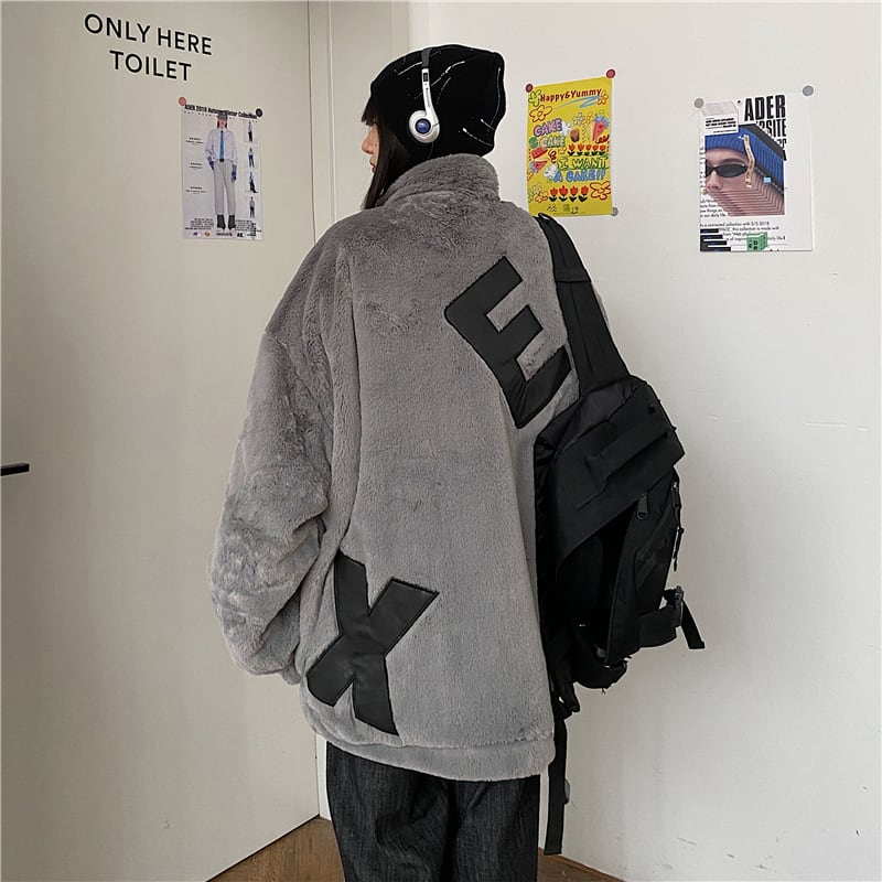 [Style Series] ★Outerwear★ 2color jacket unisex men's thick warm black gray black gray couple clothes