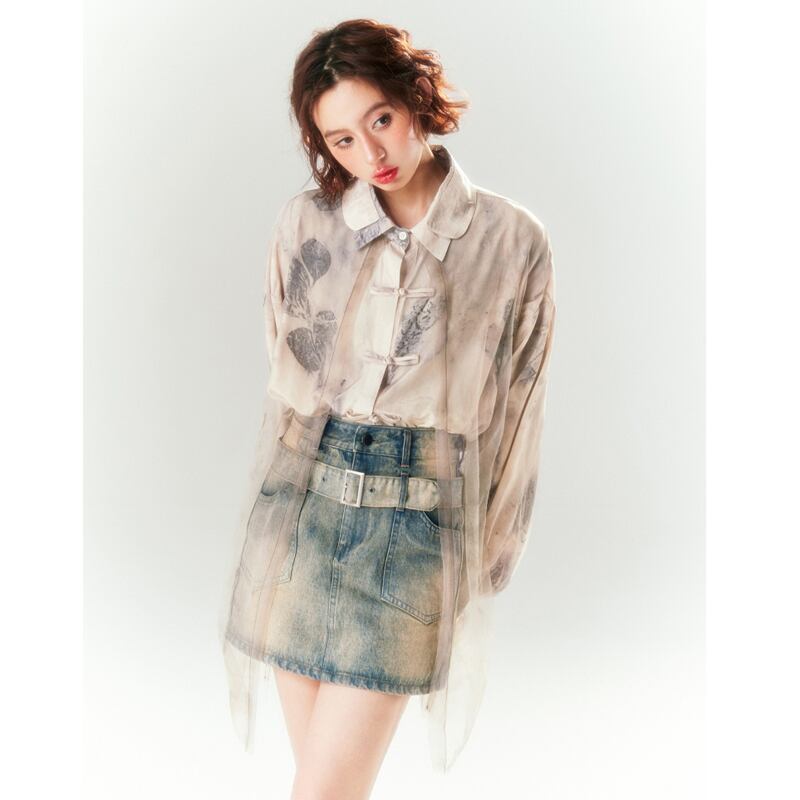 [Yang's Great Dream Series] ★China Style Shirt★ Tops Print China Button Long Sleeve Shirt Retro