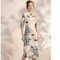 Load image into Gallery viewer, [Bacho Senko Series] ★Cheongsam dress★ Dress, long length, butterfly, elegant, large size, slim
