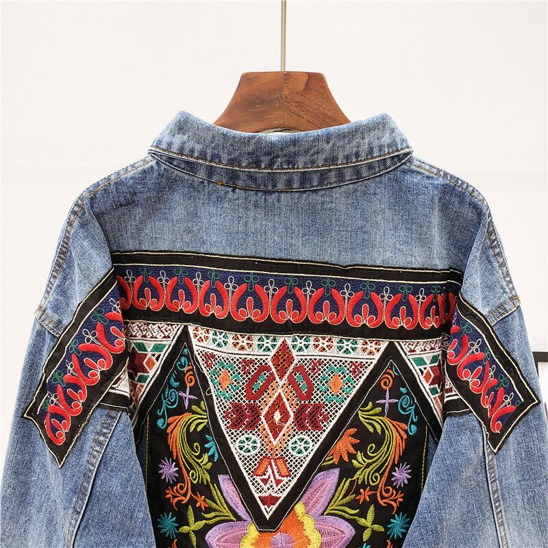 [ZHENLINA series] ★China style jacket★ Ethnic style denim jacket outerwear casual unique cute blue blue