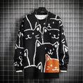 Load image into Gallery viewer, [Nana Series]★Sweater★ 4color Cat Unisex Men's Couple Clothes Cute Large Size Blue Black Orange Beige
