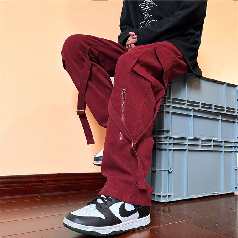 [SENSU Series]★Casual Pants★ 2color Bottoms Unisex Men's Wine Red Black ML XL 2XL