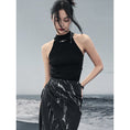 Load image into Gallery viewer, [Daiseiryusu Series] ★China style tops★ Camisole tank top Simple Easy to match with design Black
