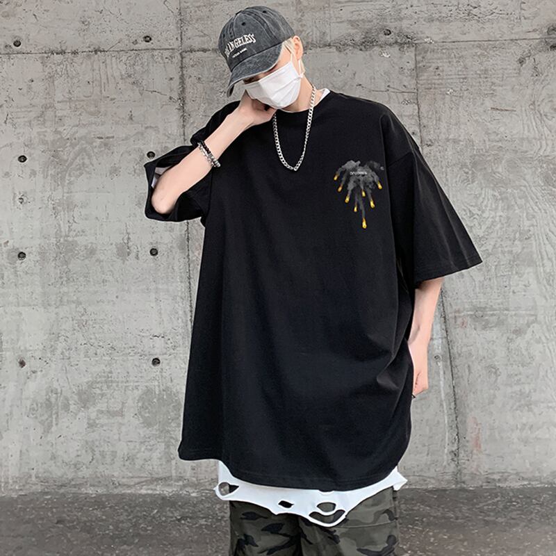 [High Series] ★Short sleeve T-shirt★ 3color tops T-shirt unisex men's large size black white gray