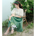 Load image into Gallery viewer, [Shirashu Series] ★Skirt★ Bottoms Summer Clothes Simple Ladies Fashion Green Green Easy to match
