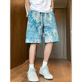 Load image into Gallery viewer, [WRZB Series]★Pants★ Oil Painting Style Shorts Shorts Unisex Men's Blue Blue Large Size
