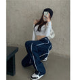 Load image into Gallery viewer, [Left Little Sister Series]★Denim Pants★ Gaucho Pants High Waist Fashion Slimming Blue Blue SML XL
