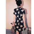 Load image into Gallery viewer, Chinese style dress, improved Chinese dress, Chinese clothing, large size, SML, XL, 2XL, cat pattern, cute
