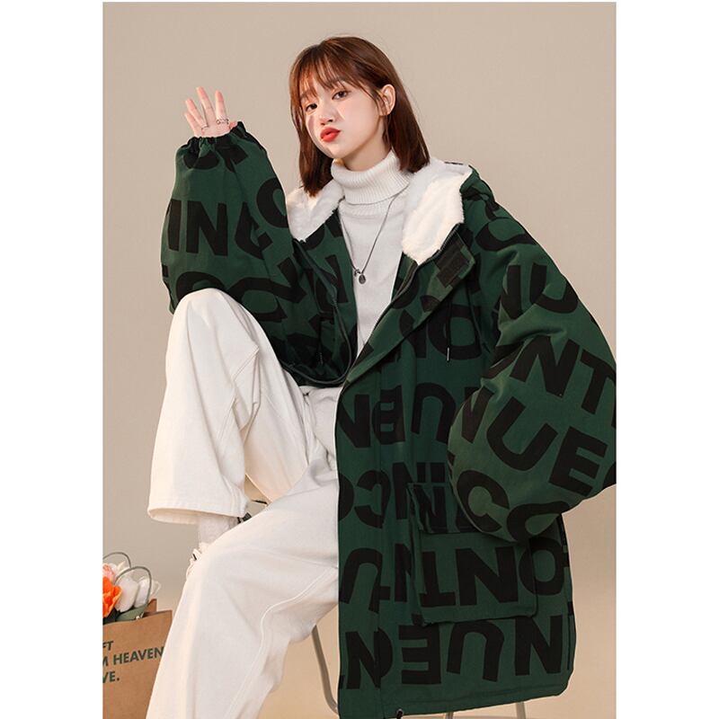 [Morimoto Series] ★Winter Coat★ 2color Thick Warm Unisex Men's Alphabet Black Green