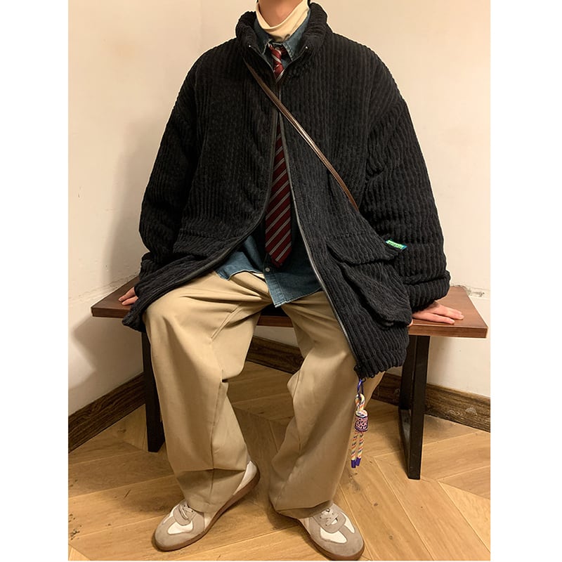 [KADISHOU series] ★Cotton coat★ 3color outer winter coat unisex men's large size corduroy