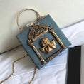 Load image into Gallery viewer, Party bag handmade everyday gift photography retro chain embossed angel black blue
