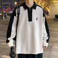 Load image into Gallery viewer, [BIGEMAN Series] ★Tops★ 2color Unisex Men's POLO neck Black White Color scheme Large size
