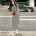 Load image into Gallery viewer, [SHIBAYUE Series] ★One Piece ★ Short Sleeve Women's Fashion Cute Slit Improves Temperament Gray Gray
