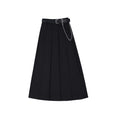 Load image into Gallery viewer, [Daiseiryusu Series] Long Skirt with Belt, Pleated Skirt, Elegant, Slimming, Black
