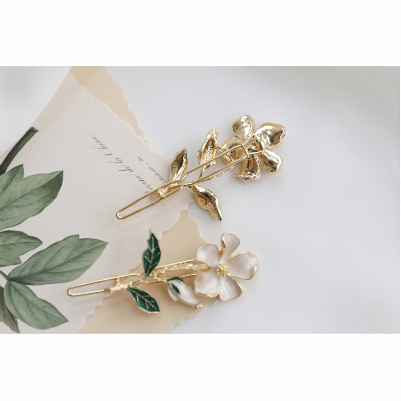 [SUZEE Series]★China Style Hair Ornament★ Hairpin Pair Gardenia Flower Ladies Accessories Literary Style Retro