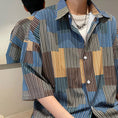 Load image into Gallery viewer, [TIAOTA Series]★Shirt★ Tops Unisex Men's Summer Clothes Easy to Match Plaid Summer Clothes Hawaii Aloha Shirt
