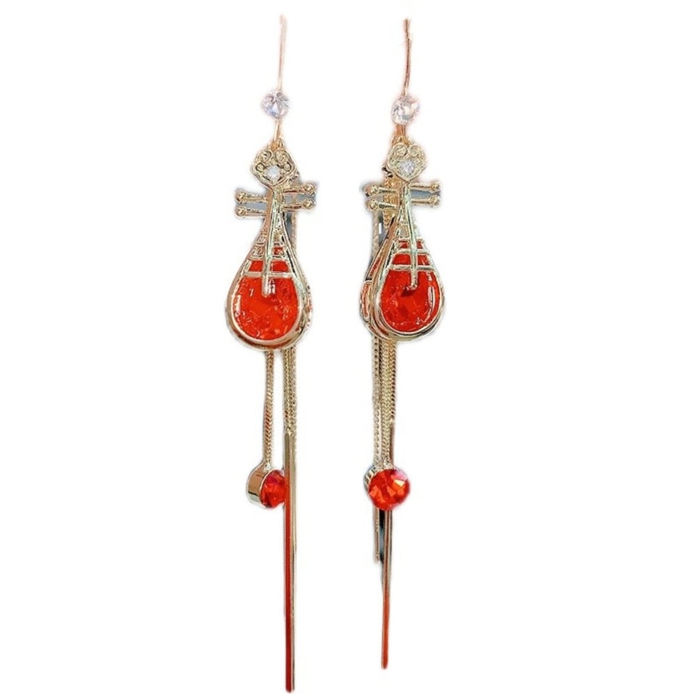 [CINSHEE Series] ★Chinese style earring★ Earrings 2color Chinese style accessories Red Blue Red Blue