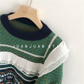 Load image into Gallery viewer, [Makimakiya Series] Super cute sweater, green, free size, round neck, long sleeves
