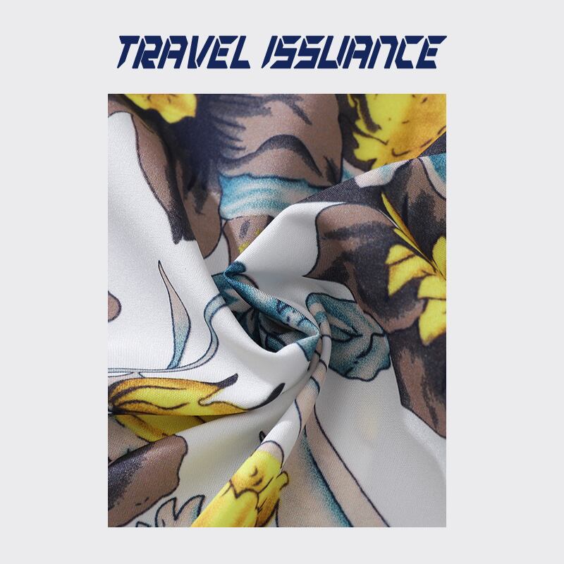 [TRAVEL ISSUANCE Series] ★Short Sleeve Shirt★ Aloha Shirt Okinawa Hawaii Tops Floral Shirt Unisex Men's Yellow