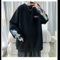 Load image into Gallery viewer, [Emperor series] ★Fleece-lined tops★ 2-color embroidery, cute sleeves, casual, floral pattern, unisex, men's, gray, black, gray, large size
