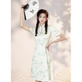 Load image into Gallery viewer, [YUEQIAO series]★Cheongsam dress★ 2color short length Chinese style dress Beige Green
